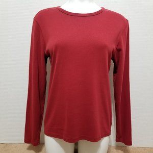 Eddie Bauer top Small solid basic long sleeve layering casual 100% cotton